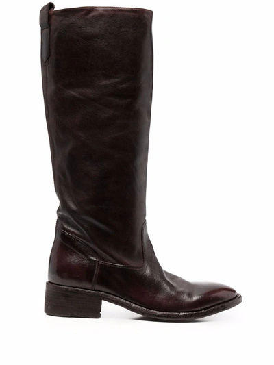 Officine Creative Knee-length Leather Boots In Braun