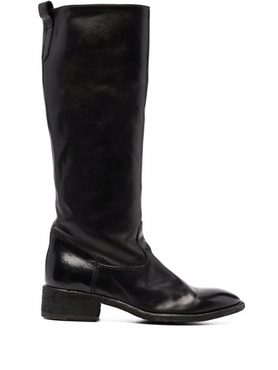 Officine Creative Knee-length Leather Boots In Schwarz