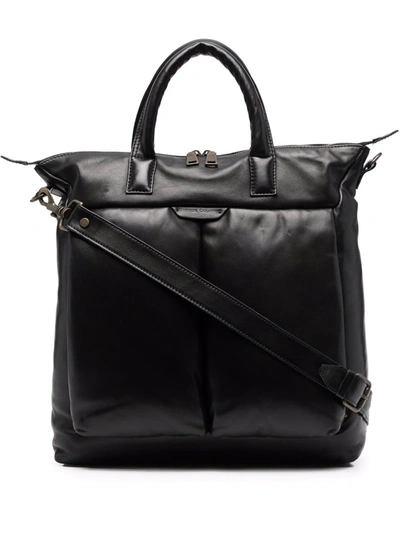 Officine Creative Quilted Leather Tote Bag In Black