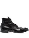 Officine Creative Anatomia Leather Lace-up Boots In Schwarz