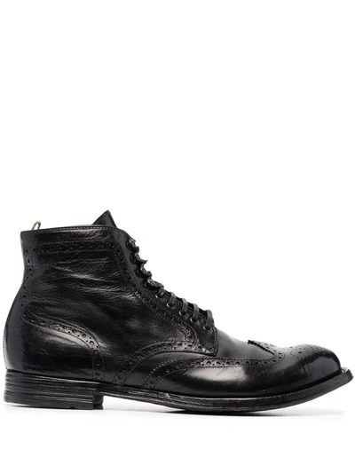 Officine Creative Anatomia Leather Lace-up Boots In Black