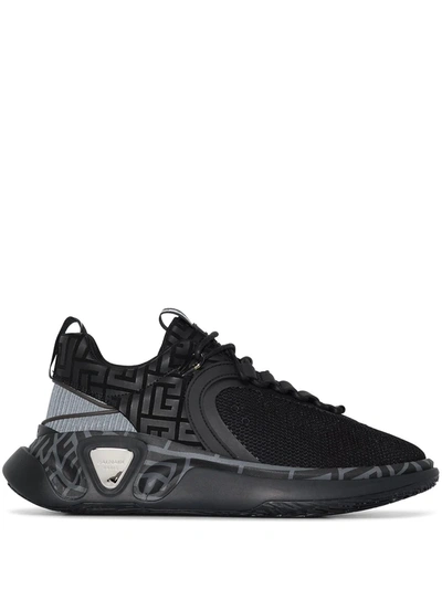 Balmain Black Suede And Mesh B-runner Sneakers