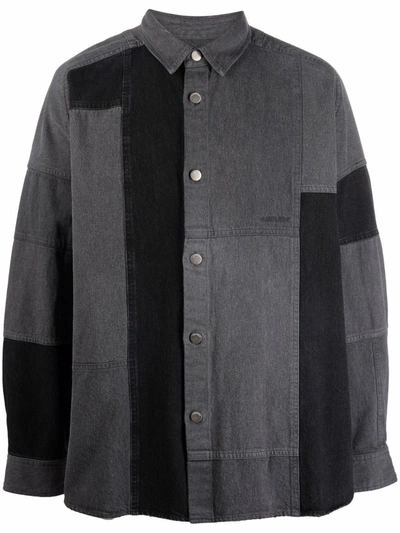 Ambush Gray And Black Cotton Denim Shirt In Grey