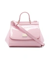 Dolce & Gabbana Sicily Patent Leather Shoulder Bag In Rosa