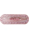 Prada Embellished-logo Hairclip In Rosa