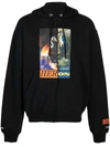 Heron Preston Black Jersey Hoodie With Heron Print In Schwarz