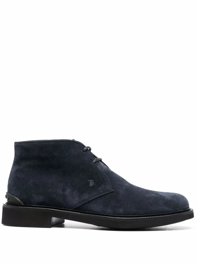 TOD'S LACE-UP SUEDE BOOTS