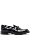 TOD'S LOGO-PLAQUE LEATHER LOAFERS