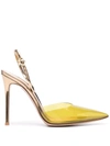 Gianvito Rossi Pointed-toe Leather Pumps In Gold