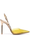 Gianvito Rossi Pointed-toe Leather Pumps In Aurum Mekong