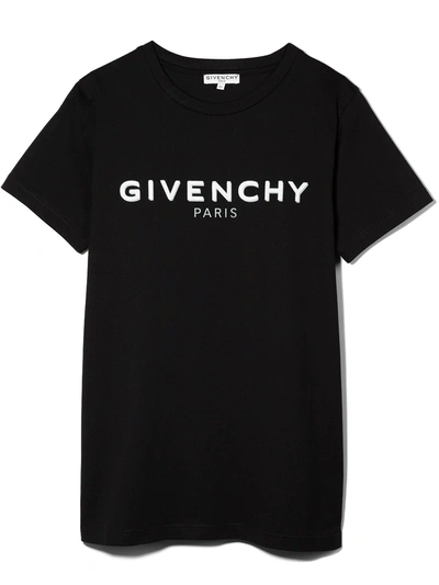 Givenchy Teen Logo-print T-shirts In Black