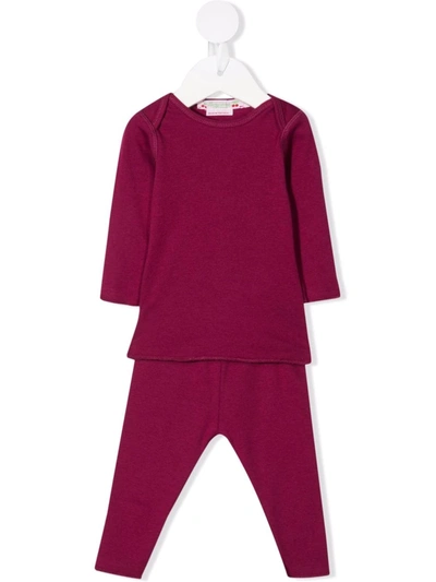 Bonpoint Babies' Two-piece Cotton Tracksuit In Purple