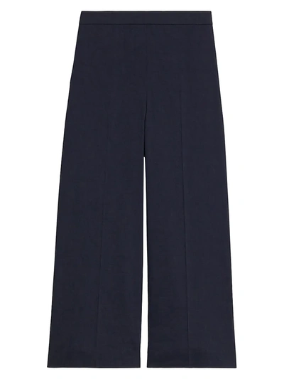 Theory Wide-leg Pull-on Pants In Blue