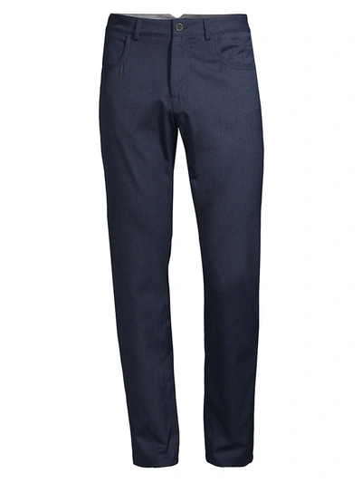 Canali Straight-leg Wool Trousers In Navy
