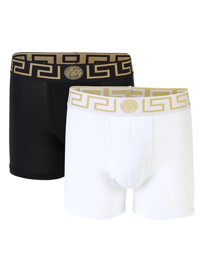 Versace 2-pack Trunk Boxer Briefs In Black White