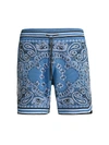Amiri Drawstring Bandana-print Shorts In Carolina Blue