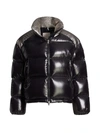 Moncler Cuscute Metallic Collar Down Puffer Jacket In Black