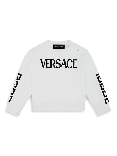 Versace Baby's & Little Boy's Logo-print Sweatshirt In White Black