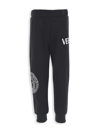 Versace Kids' Little Girl's & Girl's Medusa Logo Print Sweatpants In Black White