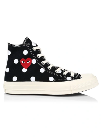 Comme Des Garçons Play Comme Des Garcons Play X Converse Polka Dot High-top Trainers In Black