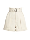 Isabel Marant Delilaz Cotton High-waist Shorts In Ecru