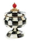 Mackenzie-childs Courtly Check Enamel Curiosity Pot In Black/white