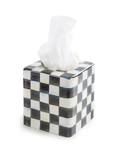 Mackenzie-childs Courtly Check Tissue Box Cover In Check/black