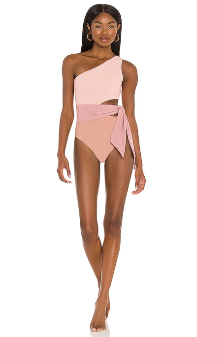 Beach Riot X Revolve Carlie One Piece In Blush Color Block