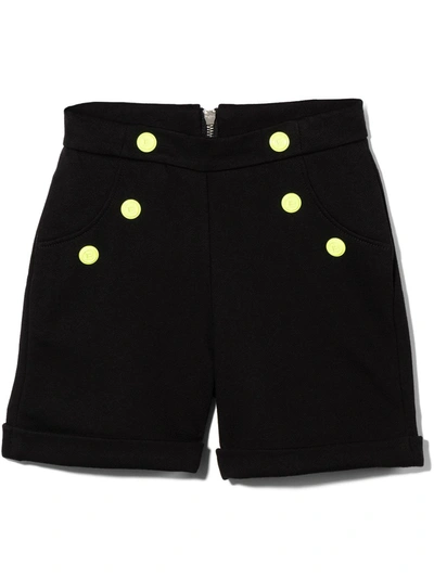 Balmain Kids' Buttoned High-waisted Shorts In Black