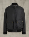 Belstaff Scouter Waxed Cotton-canvas Bomber Jacket In Black