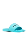 BALENCIAGA POOL SLIDE SANDAL TURQUOISE AND BLACK