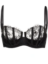 Fleur Du Mal Frankie Lace Boned Balconette Bra In Black
