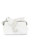 Marc Jacobs Rectangular White Leather Bag With Detachable Strap In White
