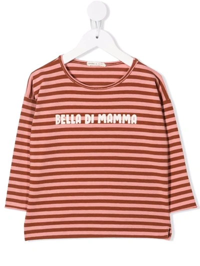 Babe And Tess Kids' Logo-print Striped T-shirt In Red