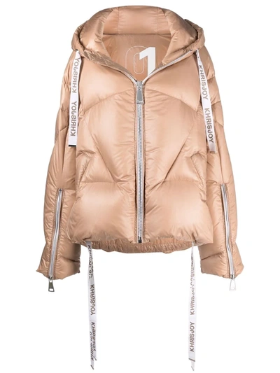 Khrisjoy Iconic Hooded Puffer Jacket In Neutrals