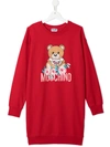 MOSCHINO TEEN TEDDY BEAR-PRINT SWEATSHIRT DRESS