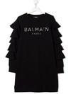 BALMAIN TEEN LOGO-PRINT SWEATSHIRT DRESS
