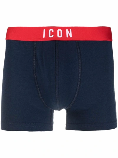 Dsquared2 Icon Waistband Boxer Briefs In Blue