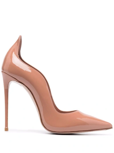 Le Silla Wave-edge Patent Leather Pumps In Neutrals