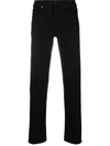 7 For All Mankind Luxe Performance Slimmy Slim Fit Jeans In Black In Silver