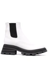 Alexander Mcqueen Leather Chelsea Boots In White