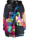Sacai Mens Multi X Kaws Abstract-print Shell Jacket M In Black