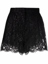 DOLCE & GABBANA FLORAL LACE HIGH-WAISTED SHORTS