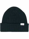 Woolrich Ribbed-knit Virgin Wool Beanie In Green