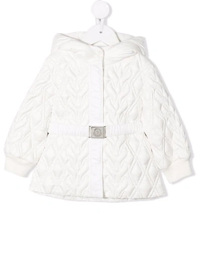 Moncler Babies' Belted Padded Coat In White
