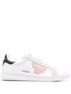 Dsquared2 Graffiti-print Low-top Sneakers In White/pink/grey