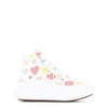 CONVERSE CONVERSE WHITE CHUCK TAYLOR ALL STAR HEARTS HI TOP SNEAKERS,371590C