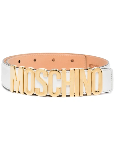 Moschino Logo-lettering Adjustable Belt In White