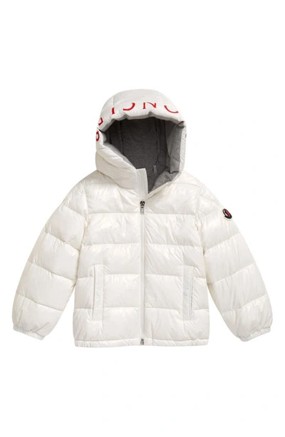 Moncler Babies' Kids' Salzman Logo Down Puffer Jacket In Bianco