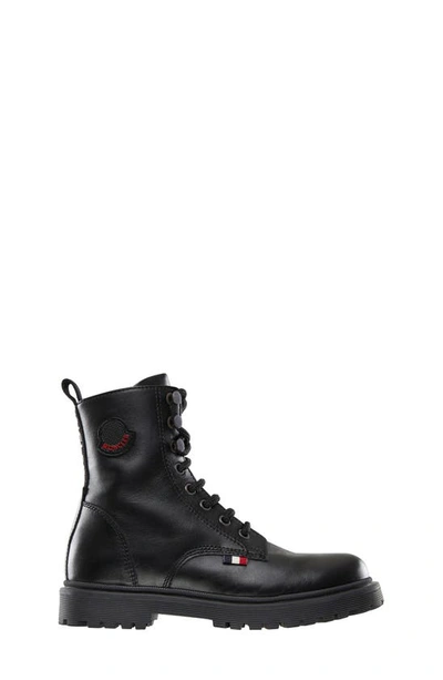 Moncler Kids' Mercurious Water Repellent Combat Boot In Black
